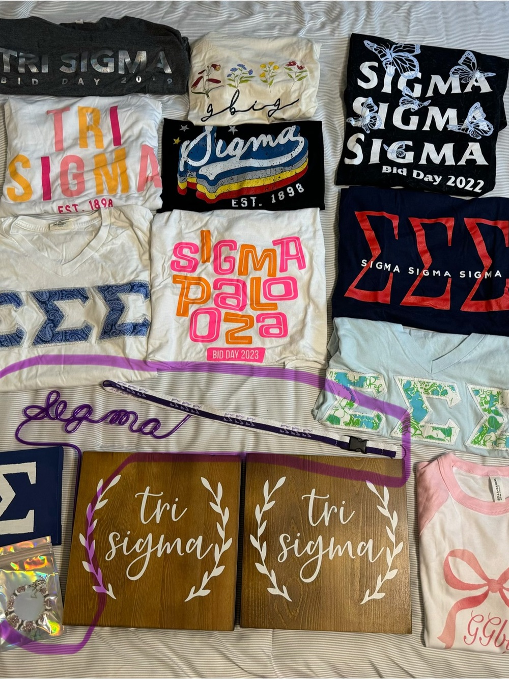 Bundle- Tri Sigma Lanyard, Canvas, Straw, and Skull Bracelet